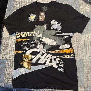 Men’s Black Tom and Jerry Graphic T-Shirt